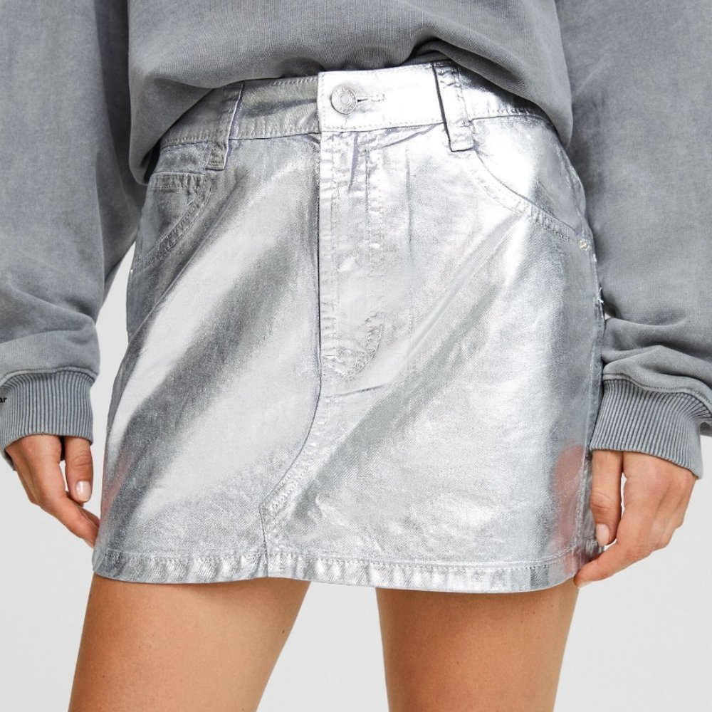 Silver Mini Skirt